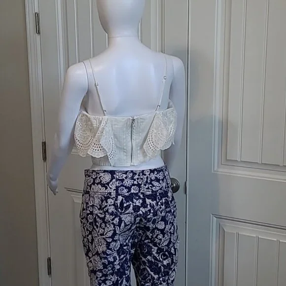 Ulla Johnson's Floral Ellis Jeans Corset-Inspired Button Fly Kick Flare Size 6 - Picture 7 of 14